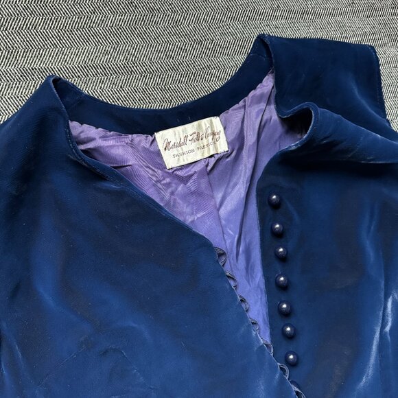 XS Velour Buttoned Vest Vintage Marshall Fields - Picture 15 of 17